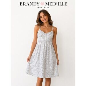 Brandy Melville Blue Floral Mini Dress Cottagecore Coquette